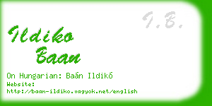 ildiko baan business card
