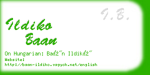 ildiko baan business card